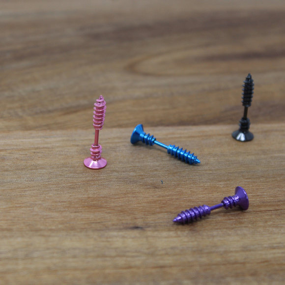 Screw Earrings (Purple) - Picture 3 of 3